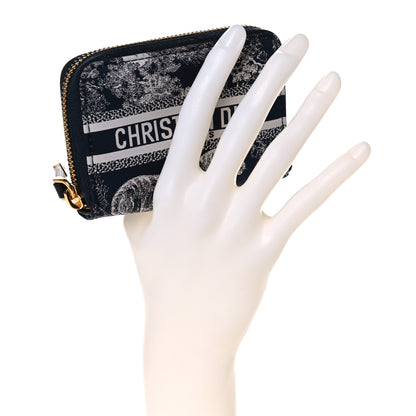 Christian Dior Technical Fabric Embroidered Toile De Jouy DiorTravel Detachable Card Holder Blue 2 of 12