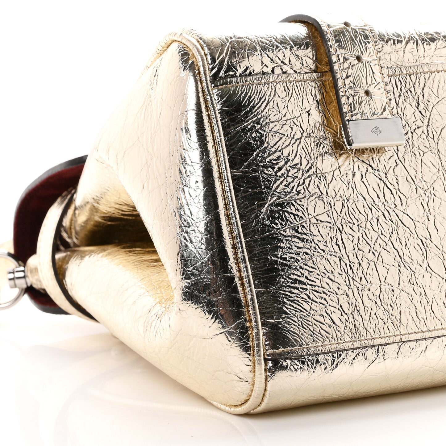 Metallic Crinkled Calfskin Medium Alexa Gold