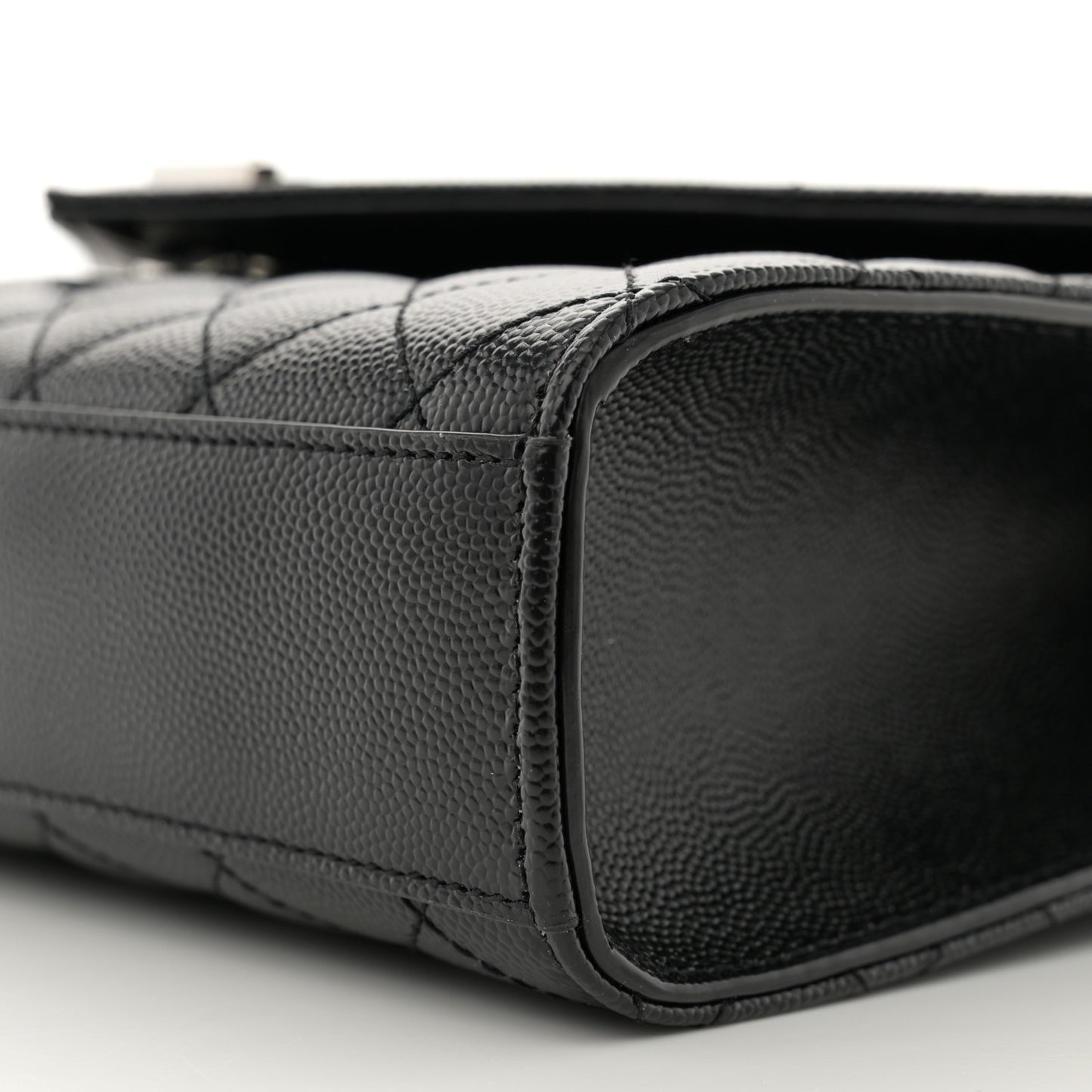 Grain De Poudre Textured Mixed Matelasse Triquilt Medium Monogram Satchel Black