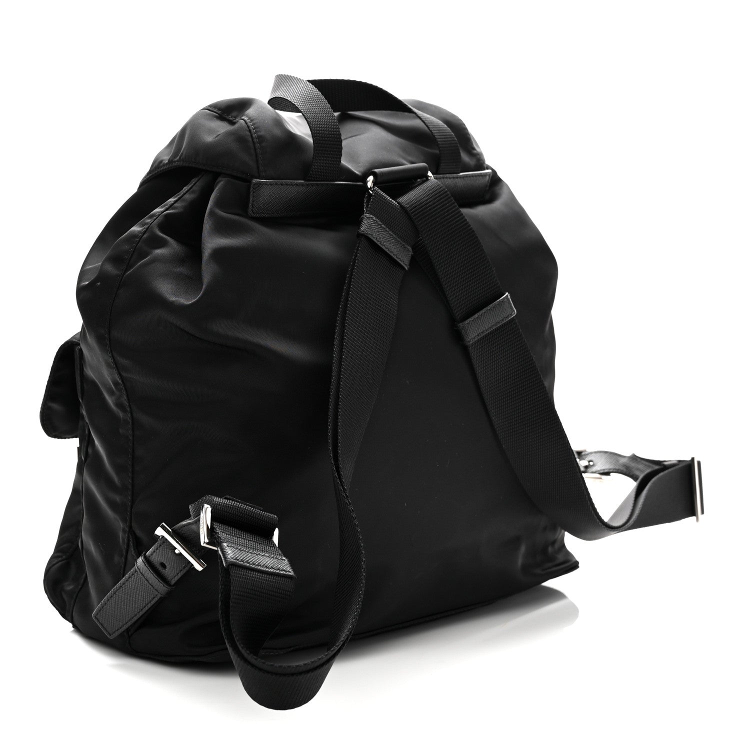 Prada Tessuto Nylon Saffiano Medium Backpack Black 2 of 9