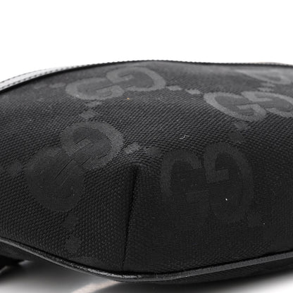 Gucci Monogram Jumbo GG Textured Dollar Calfskin Web Belt Bag Black 8 of 10