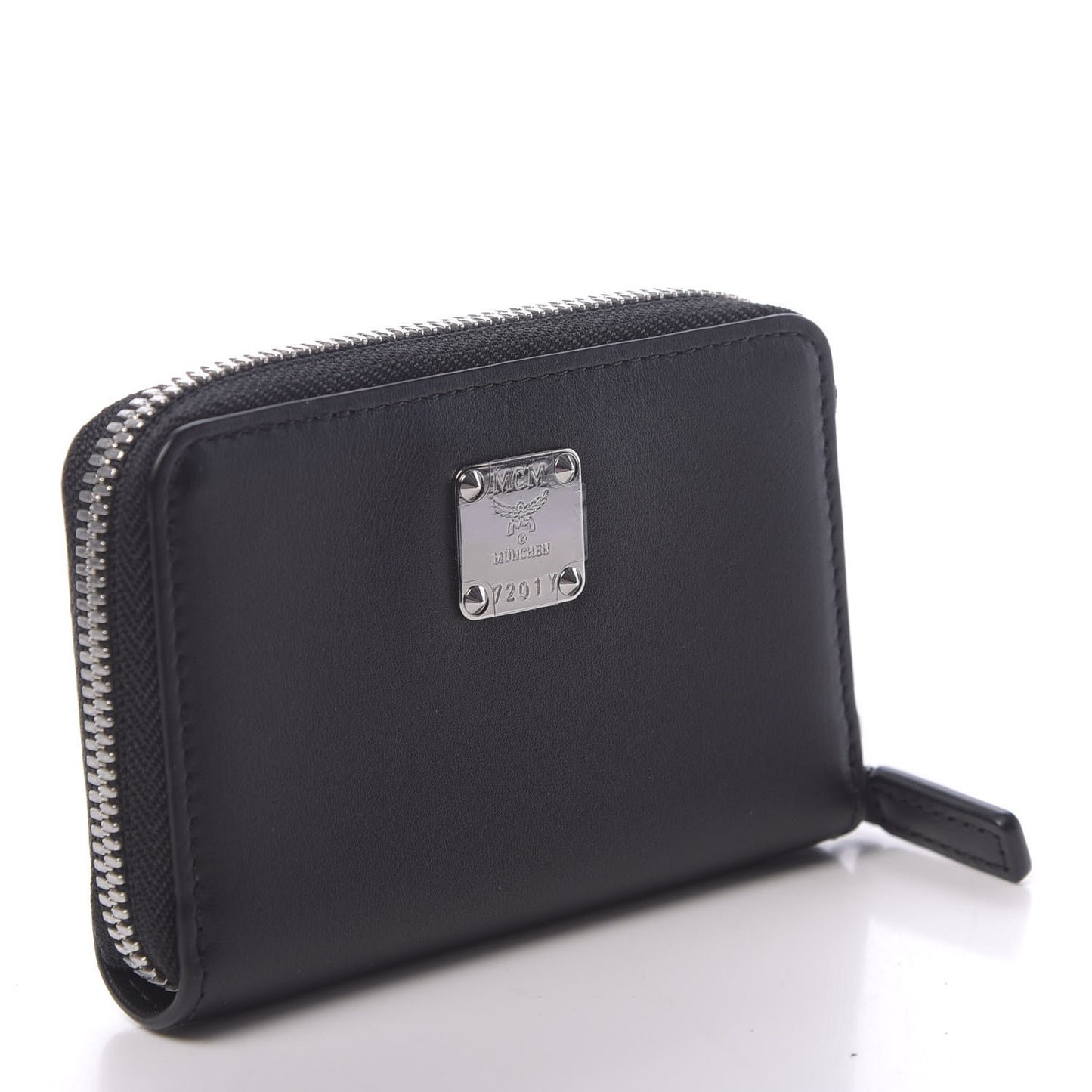 Calfskin Mini Pop Rabbit Zipped Card Wallet Black