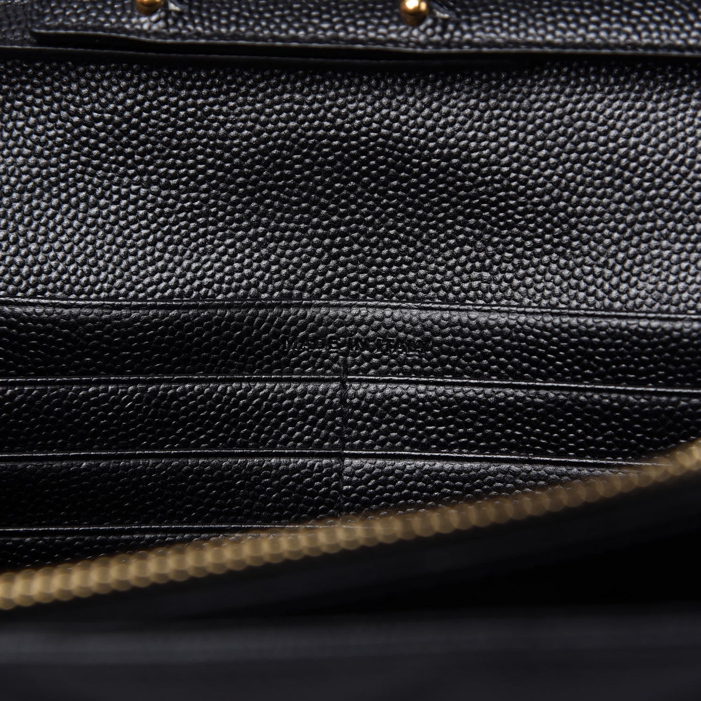Grain De Poudre Matelasse Chevron Monogram Chain Wallet Black