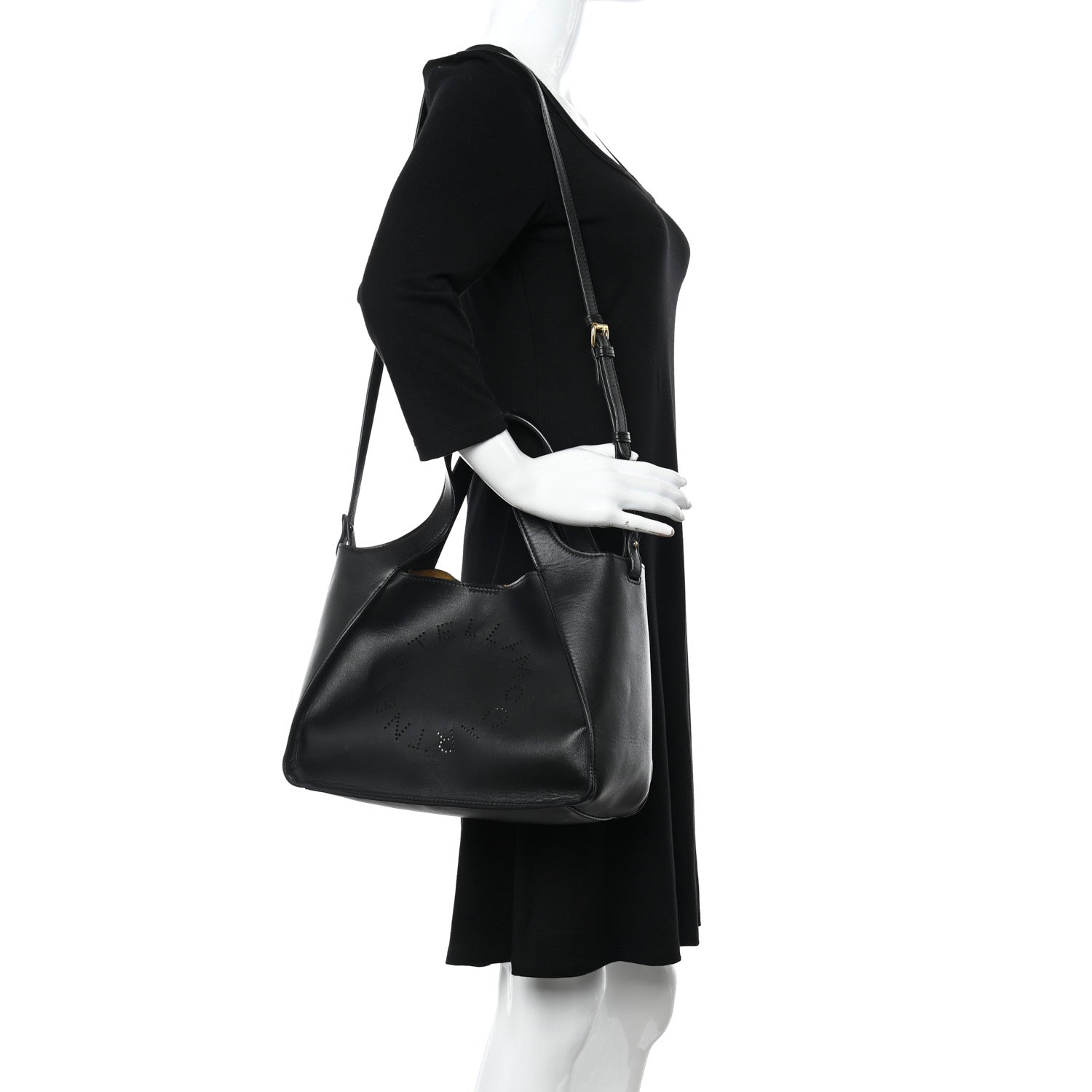 Stella McCartney Eco Alter Nappa East West Perforated Tote Black 2 of 14