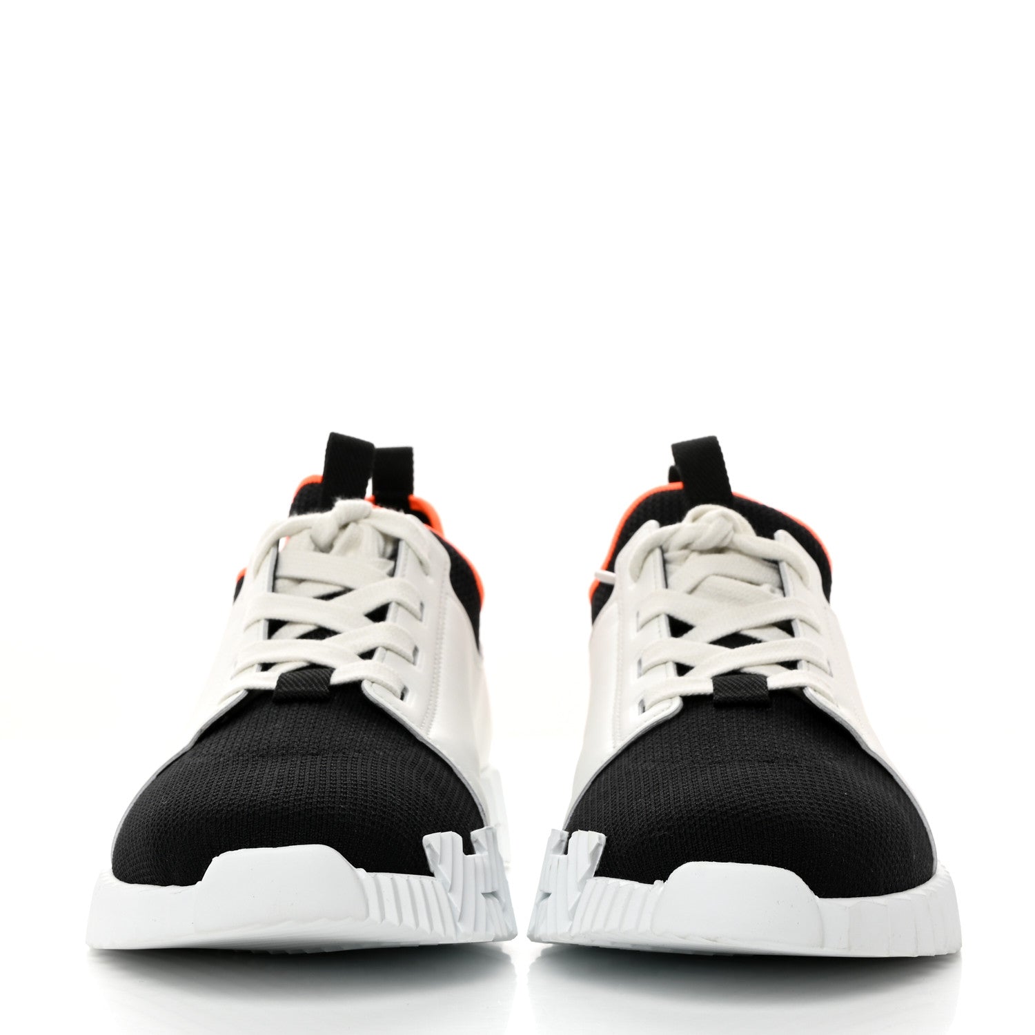 Hermes Knit Calfskin Mens Depart Sneakers 41 Black White 2 of 8