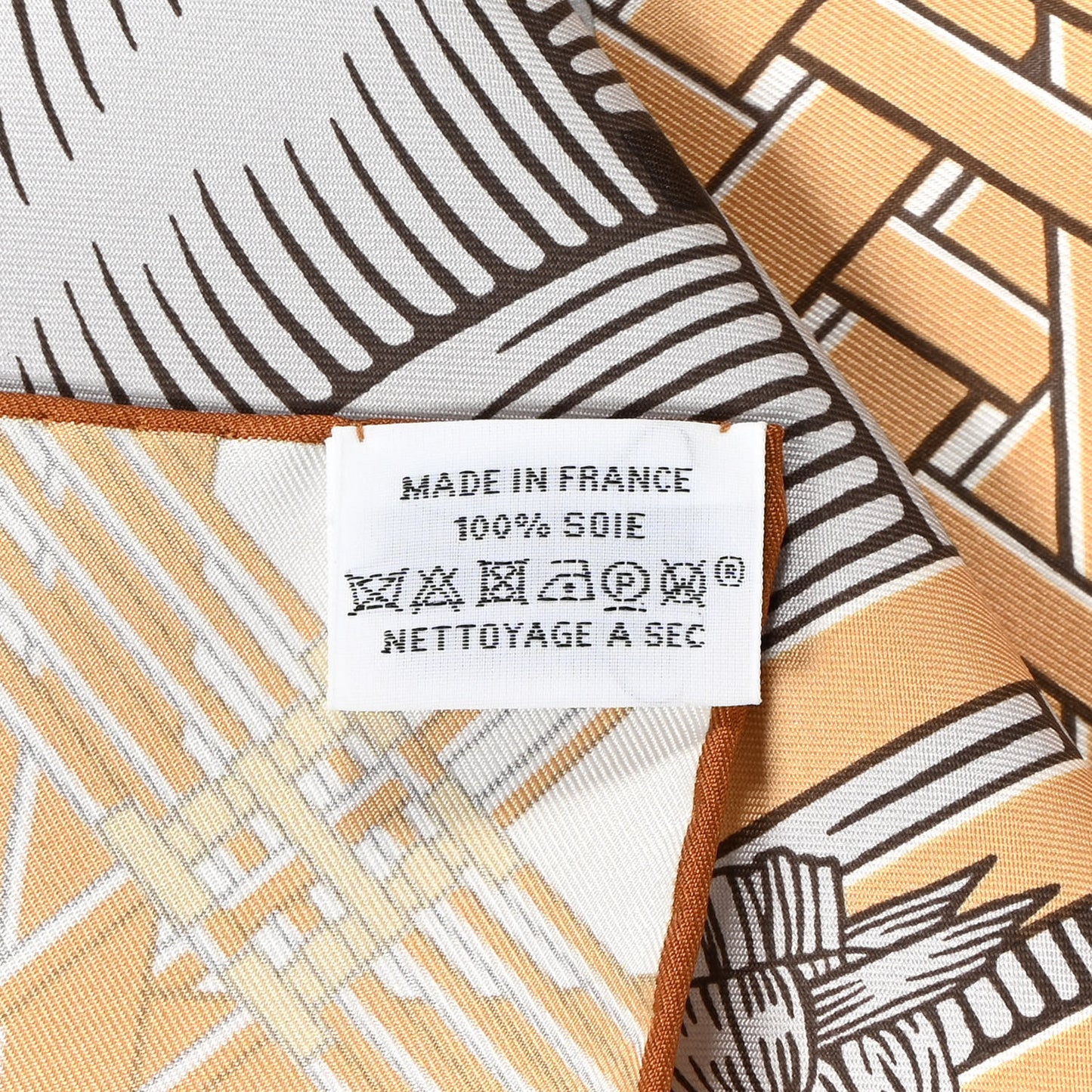Silk Masan & Masan Scarf 90 White Beige Gris