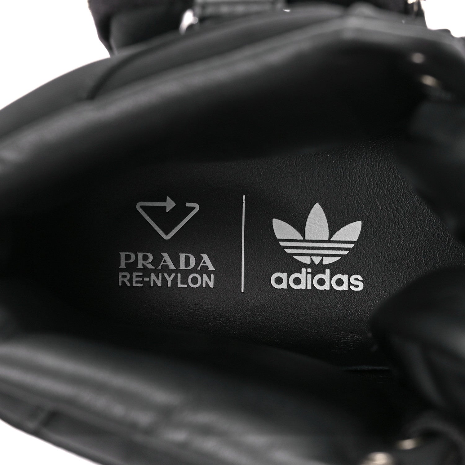 Prada X ADIDAS Re-Nylon Gabardine Metal Triangle Logo Mens Wheel Pouch Pocket High Top Sneakers 12.5 Black 7 of 8