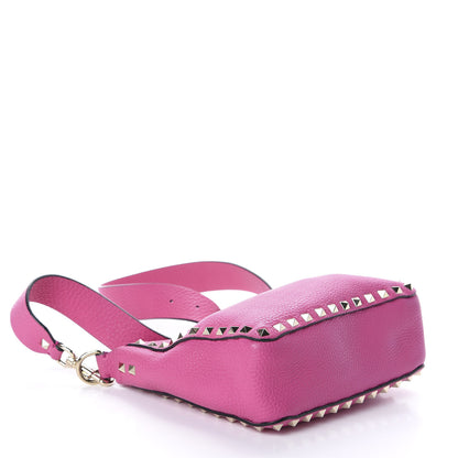 Valentino Garavani Pebbled Calfskin Mini Rockstud Flip-Lock Messenger Bag Pink Orchid 4 of 9