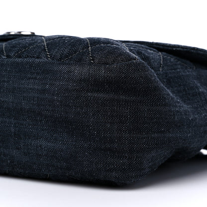 Chanel Denim Quilted Stretch Spirit Messenger Bag Dark Blue 9 of 12
