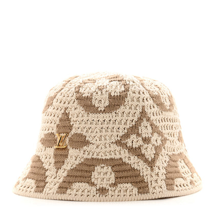 Louis Vuitton Knit Monogram Flowers LV Seaview Bucket Hat S Beige 1 of 9
