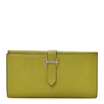Hermes Chevre Mysore Tri-Fold Bearn Wallet Vert Anis 1 of 13