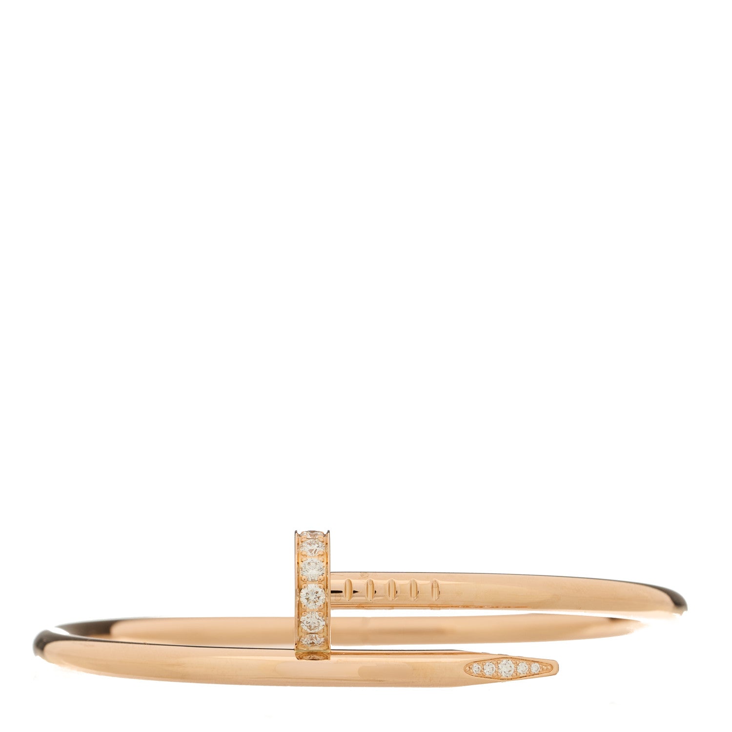 Cartier 18K Pink Gold Diamond Juste Un Clou Bracelet 16 1 of 5
