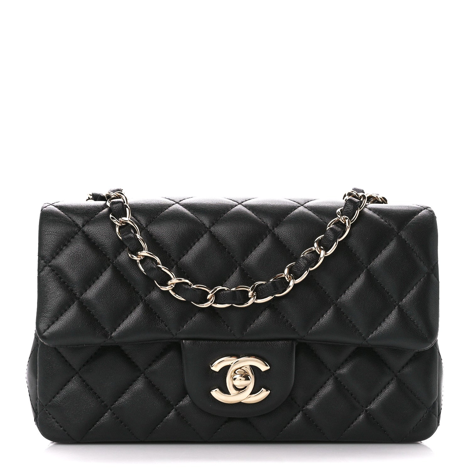 Chanel Lambskin Quilted Mini Rectangular Flap Black 1 of 11