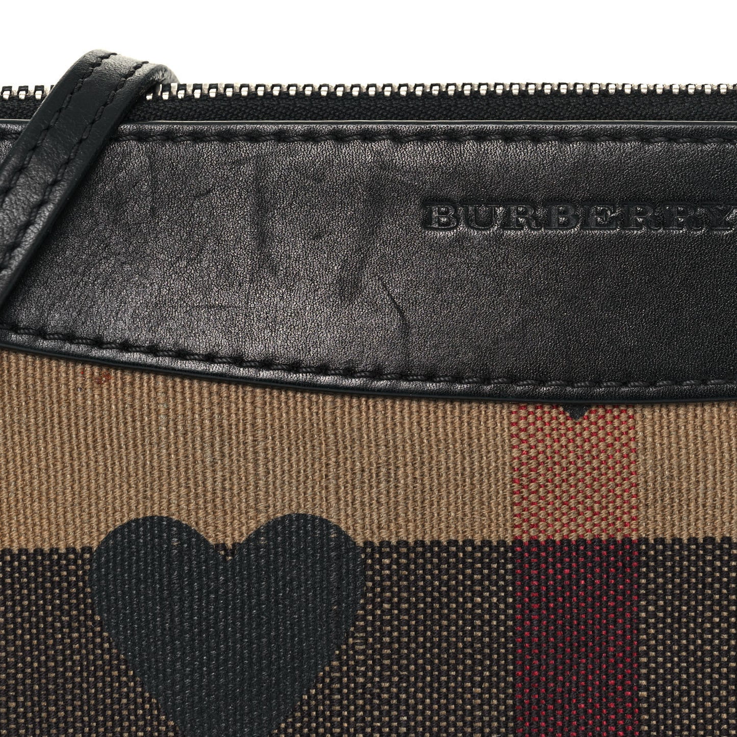Mega Check Heart Print Peyton Crossbody Clutch Bag Black
