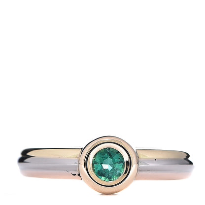 Cartier 18K Pink Yellow White Gold Emerald Ring 48 4.5 1 of 9