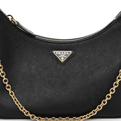 Prada Saffiano Lux Re-Edition 2005 Shoulder Bag Black 7 of 10