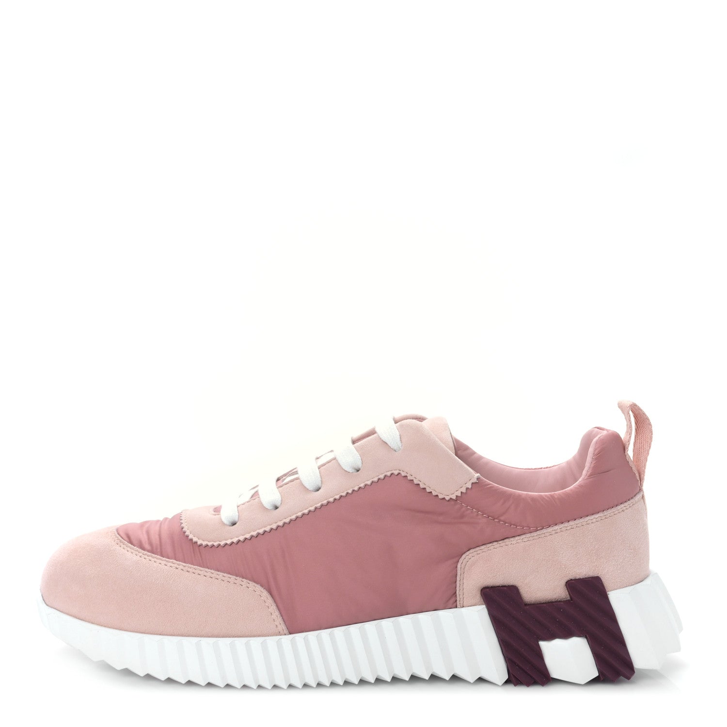 Hermes Parachute Fabric Suede Goatskin Bouncing Sneakers 40 Rose Rose Opaline 1 of 8