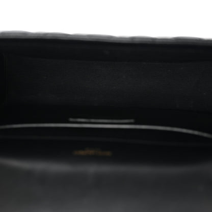 Saint Laurent Lambskin Mixed Matelasse Triquilt Medium Monogram Satchel Black 5 of 13