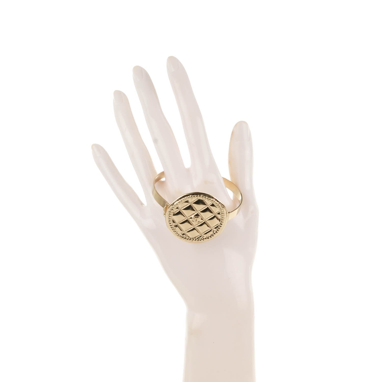 Chanel Metal Quilted CC Coin Bracelet Gold 2 of 4
