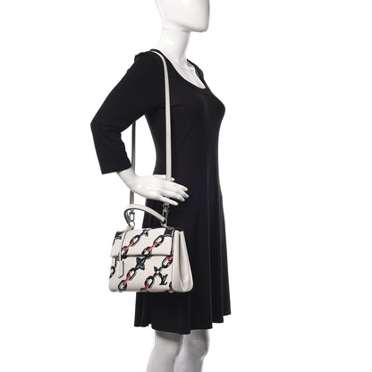 Louis Vuitton Epi Chain Flower Print Cluny BB White 2 of 10