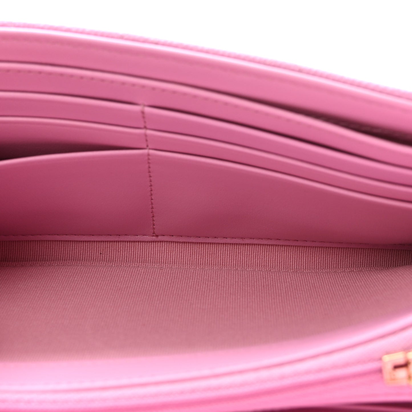 Caviar Quilted Large Gusset Flap Wallet Lilac