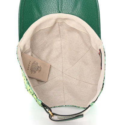 Gucci Silk Blend Jacquard Monogram Santa Barbara Baseball Hat XL Green Black Radiant 7 of 12