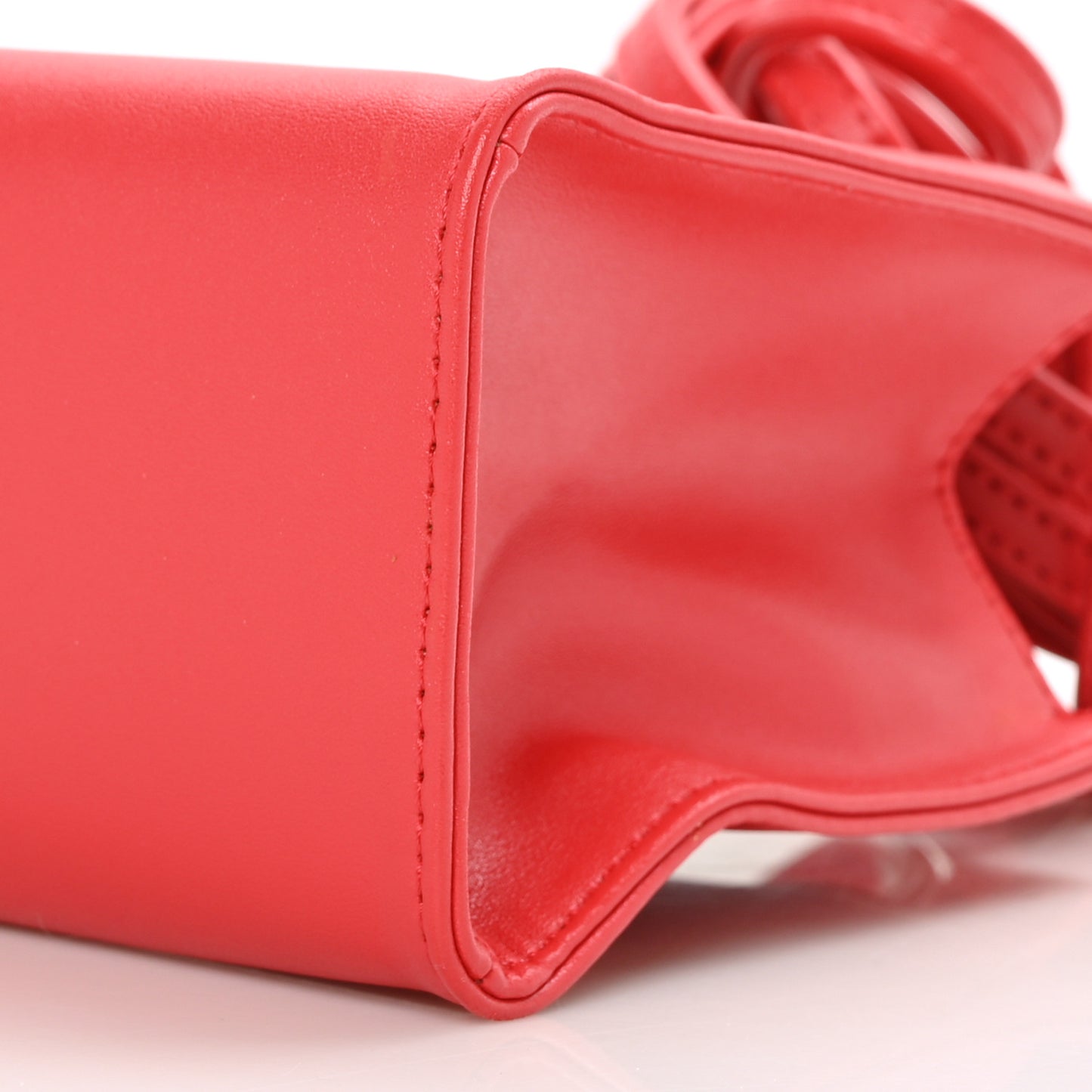 Vegan Leather Small Shopping Bag Red