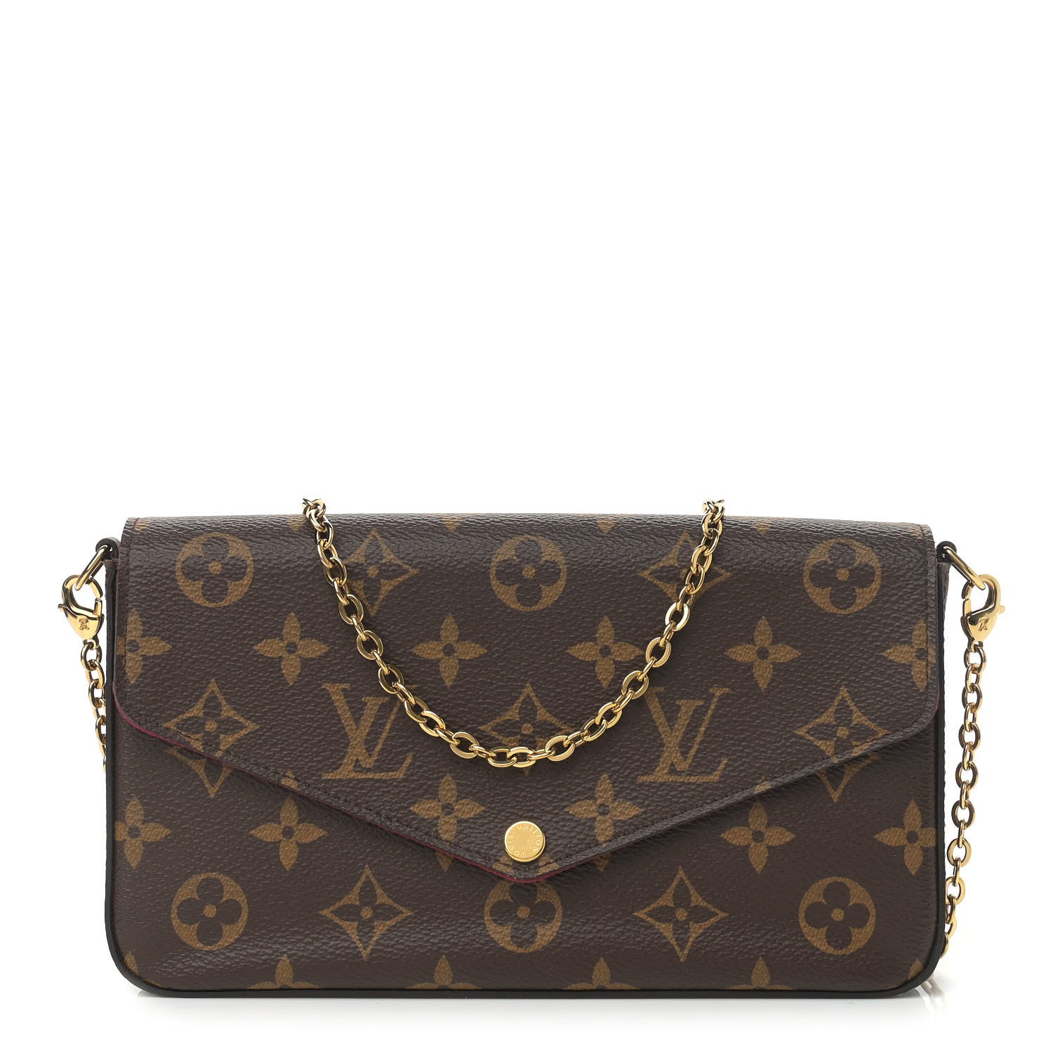 Louis Vuitton Monogram Pochette Felicie Chain Wallet Fuchsia 3 of 11