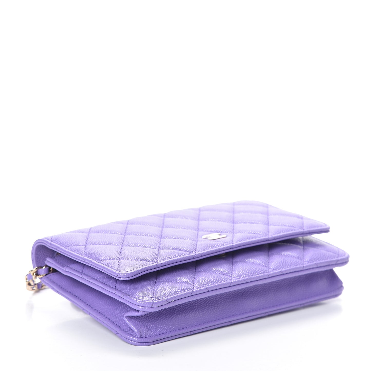 Caviar Quilted Wallet On Chain WOC Purple