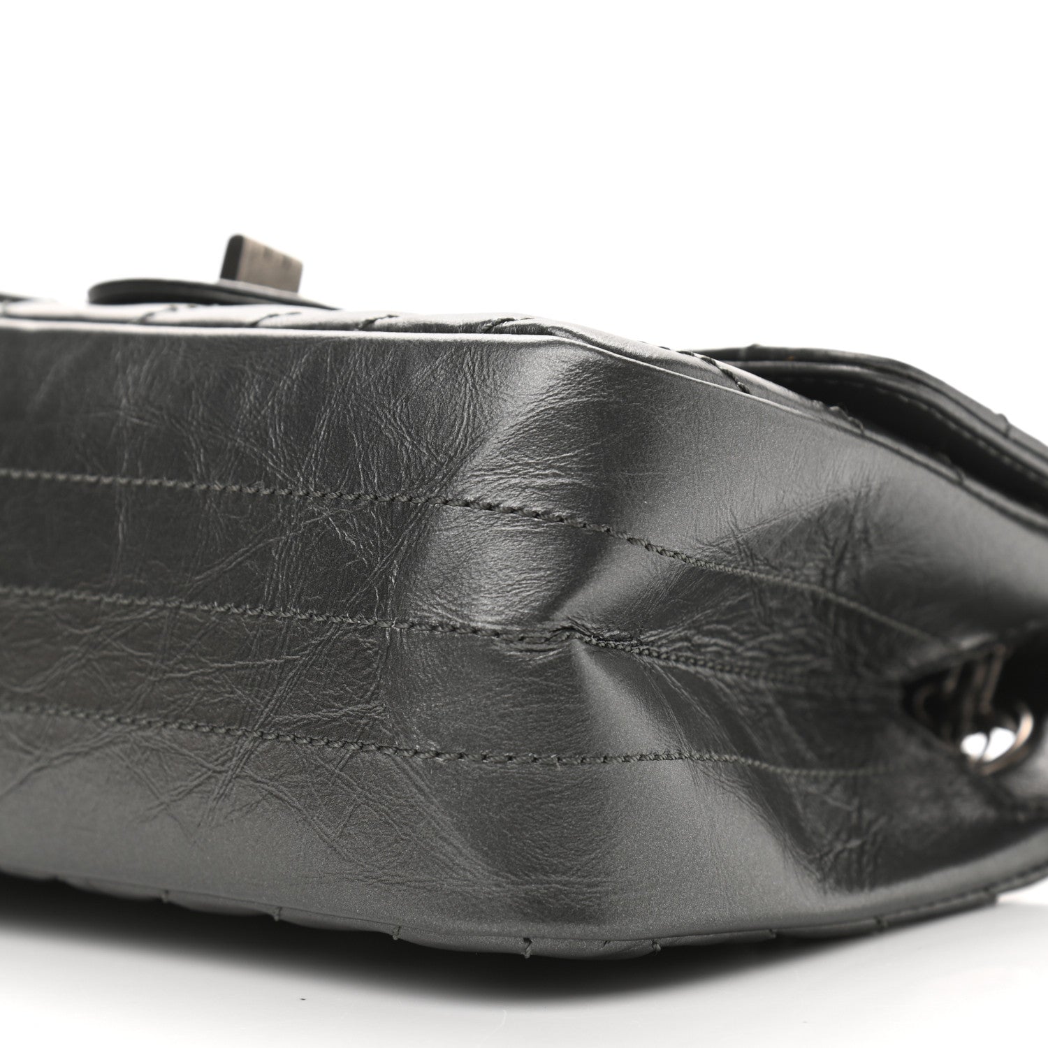 Chanel Aged Calfskin Chevron Quilted 2.55 Reissue Mini Flap Grey 10 of 11