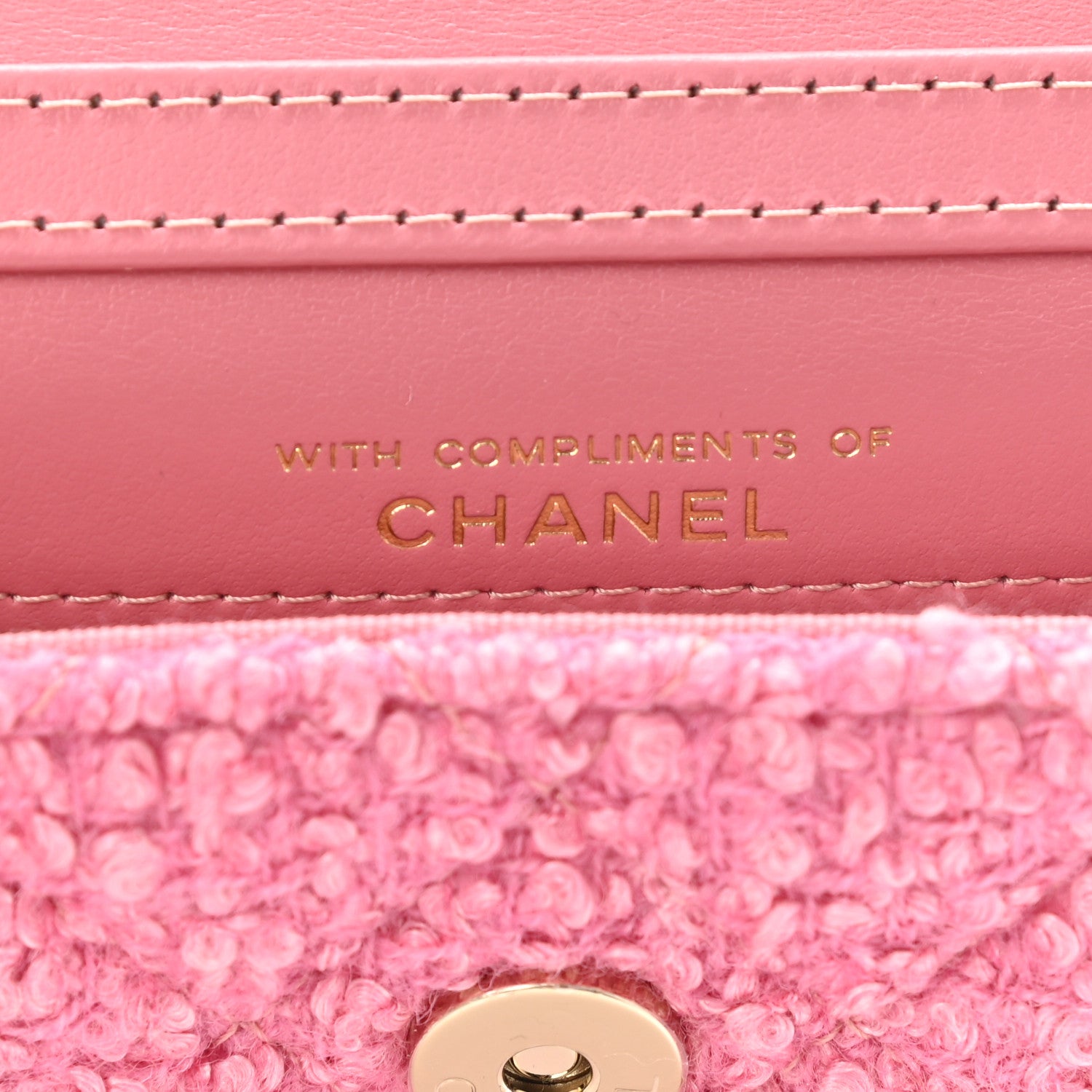 Chanel Tweed Quilted Flap Chain Waist Bag Pink 7 of 10