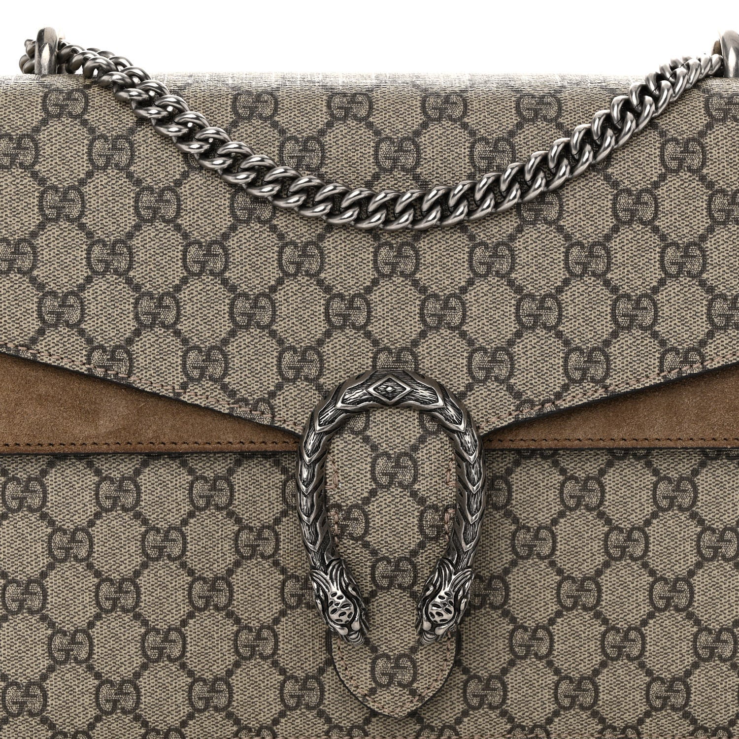 Gucci GG Supreme Monogram Medium Dionysus Shoulder Bag Taupe 8 of 13