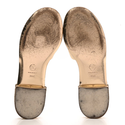 Chanel Metallic Lambskin CC Braided Mules 39.5 Gold 6 of 12