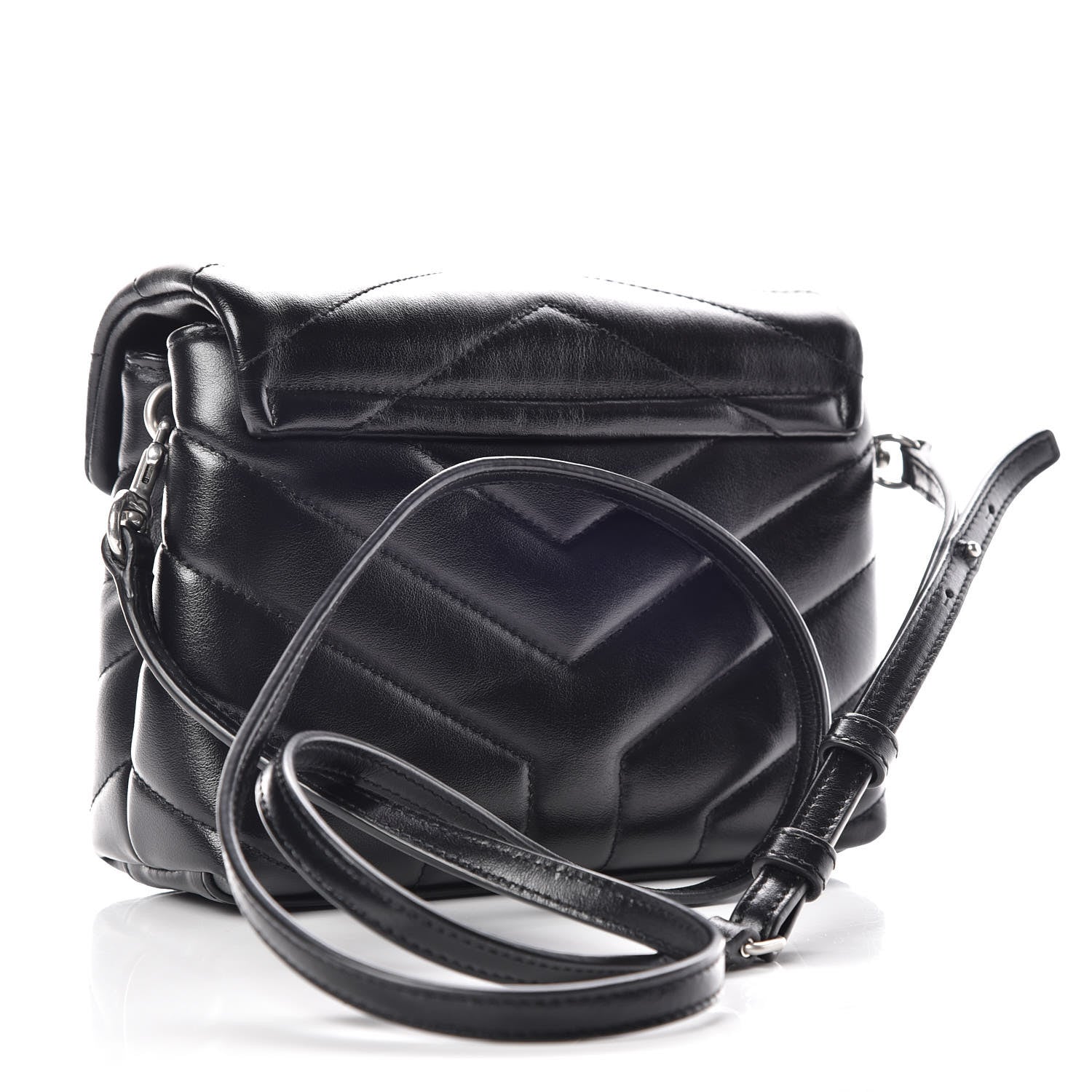 Saint Laurent Calfskin Y Quilted Monogram Toy Loulou Crossbody Bag Black 3 of 12