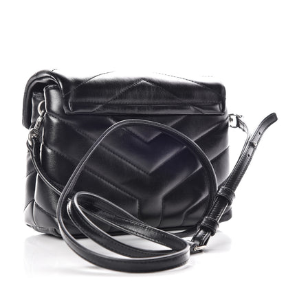 Saint Laurent Calfskin Y Quilted Monogram Toy Loulou Crossbody Bag Black 3 of 12