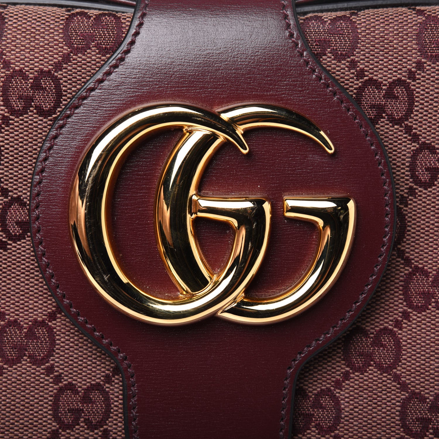 Gucci GG Monogram Calfskin Medium Arli Shoulder Bag Sahara Rubino Chardonnay 13 of 14