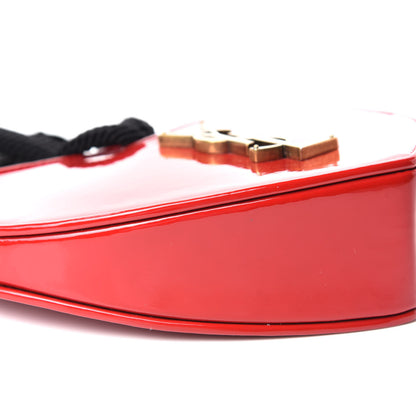 Saint Laurent Patent Sac Coeur Heart Shaped Clutch Red 8 of 9