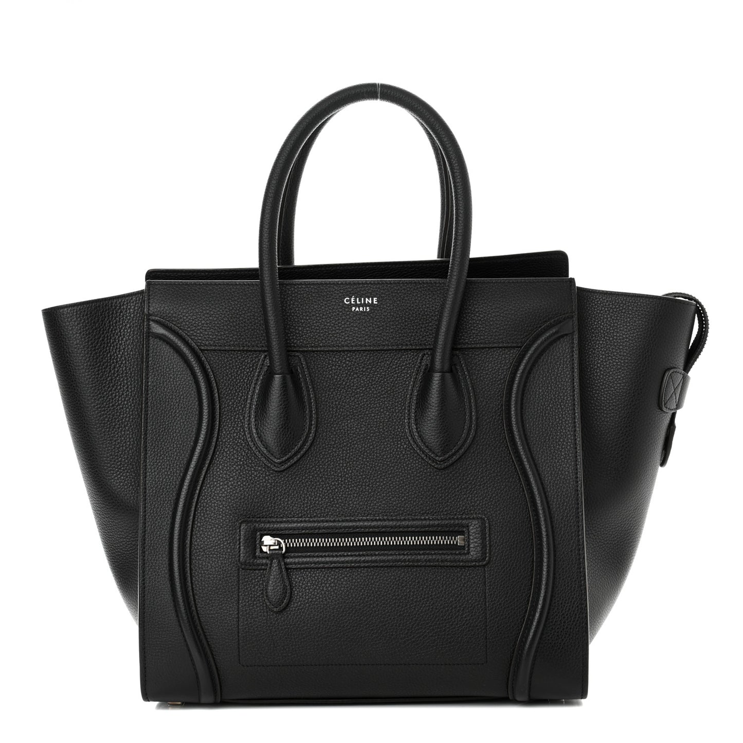 Drummed Calfskin Mini Luggage Black