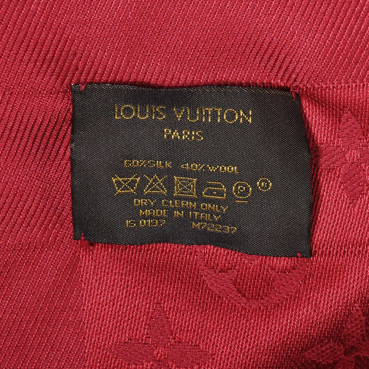 Silk Wool Monogram Shawl Pomme D'Amour