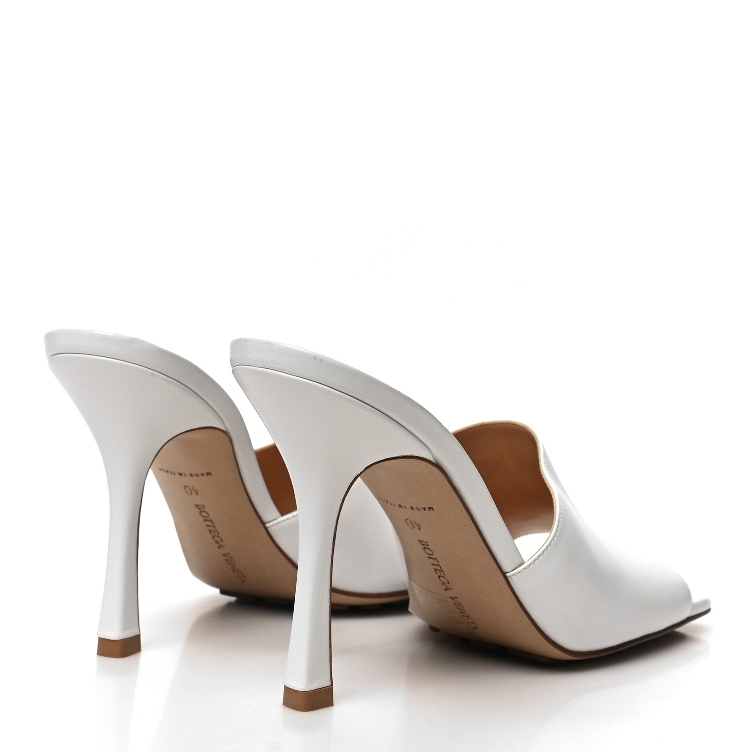 Bottega Veneta Lambskin Stretch Mule Sandals 40 Optic White 4 of 7