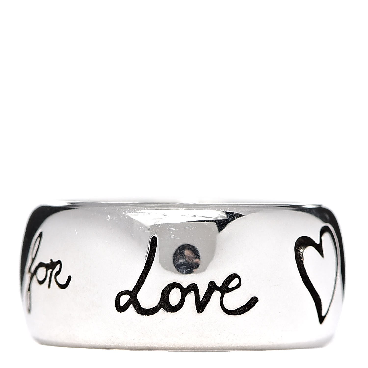 Gucci Sterling Silver Blind for Love Band Ring 53 6.25 3 of 7