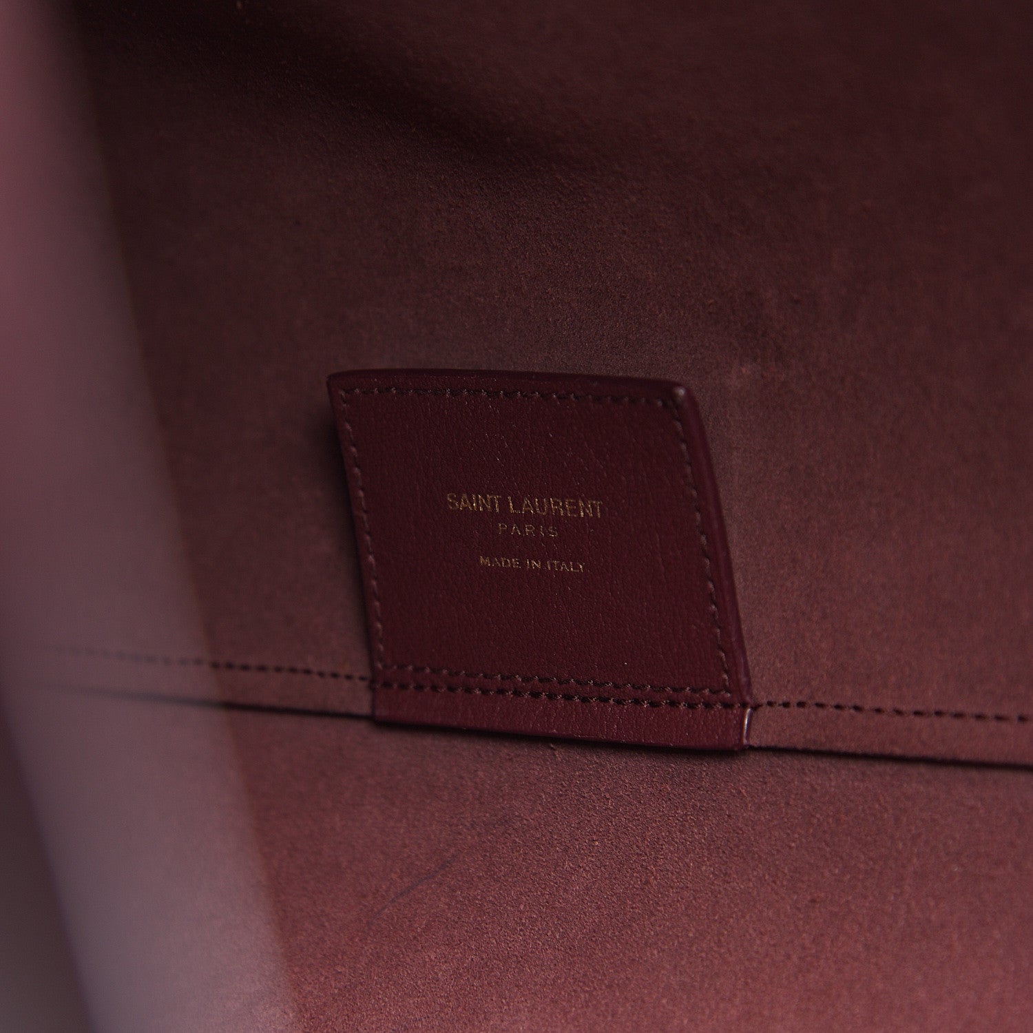 Saint Laurent Calfskin Large Shopping Tote Bordeaux 7 of 16