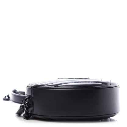 Saint Laurent Calfskin Matelasse Chevron Round Vinyle Camera Bag Black 4 of 10