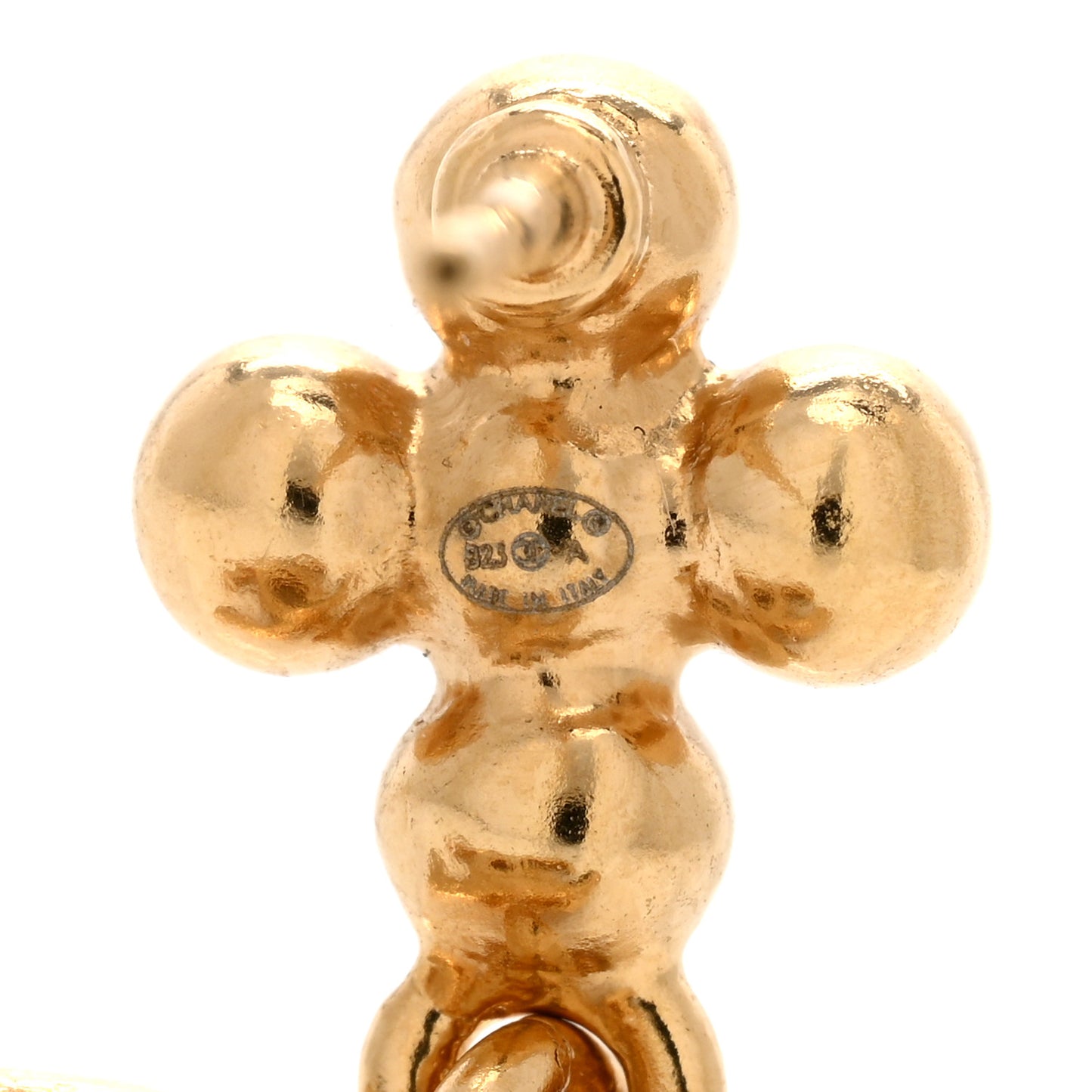 Crystal CC Drop Earrings Gold Black