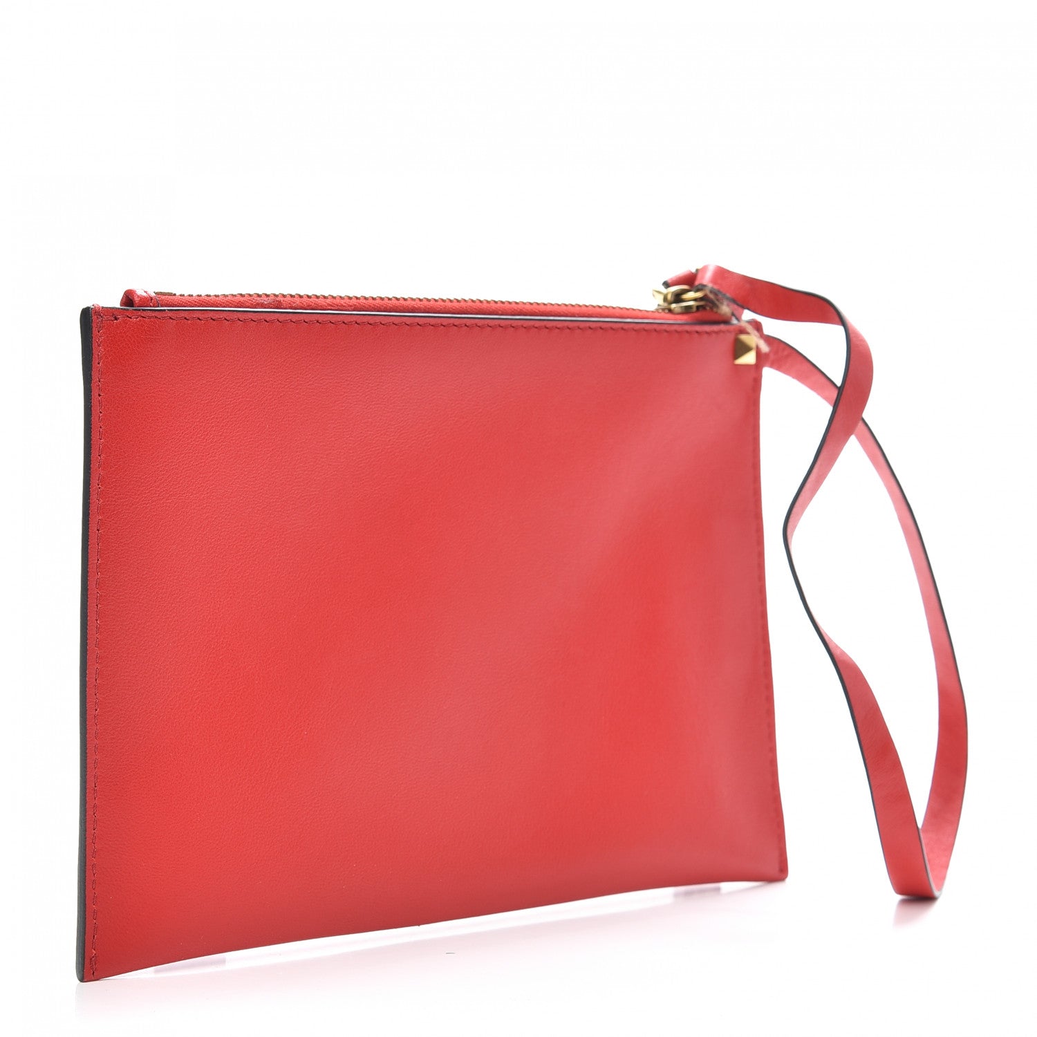Valentino Garavani Vitello Rockstud Zip Pouch Red 3 of 7