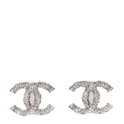 Chanel Crystal CC Earrings Silver 1 of 5