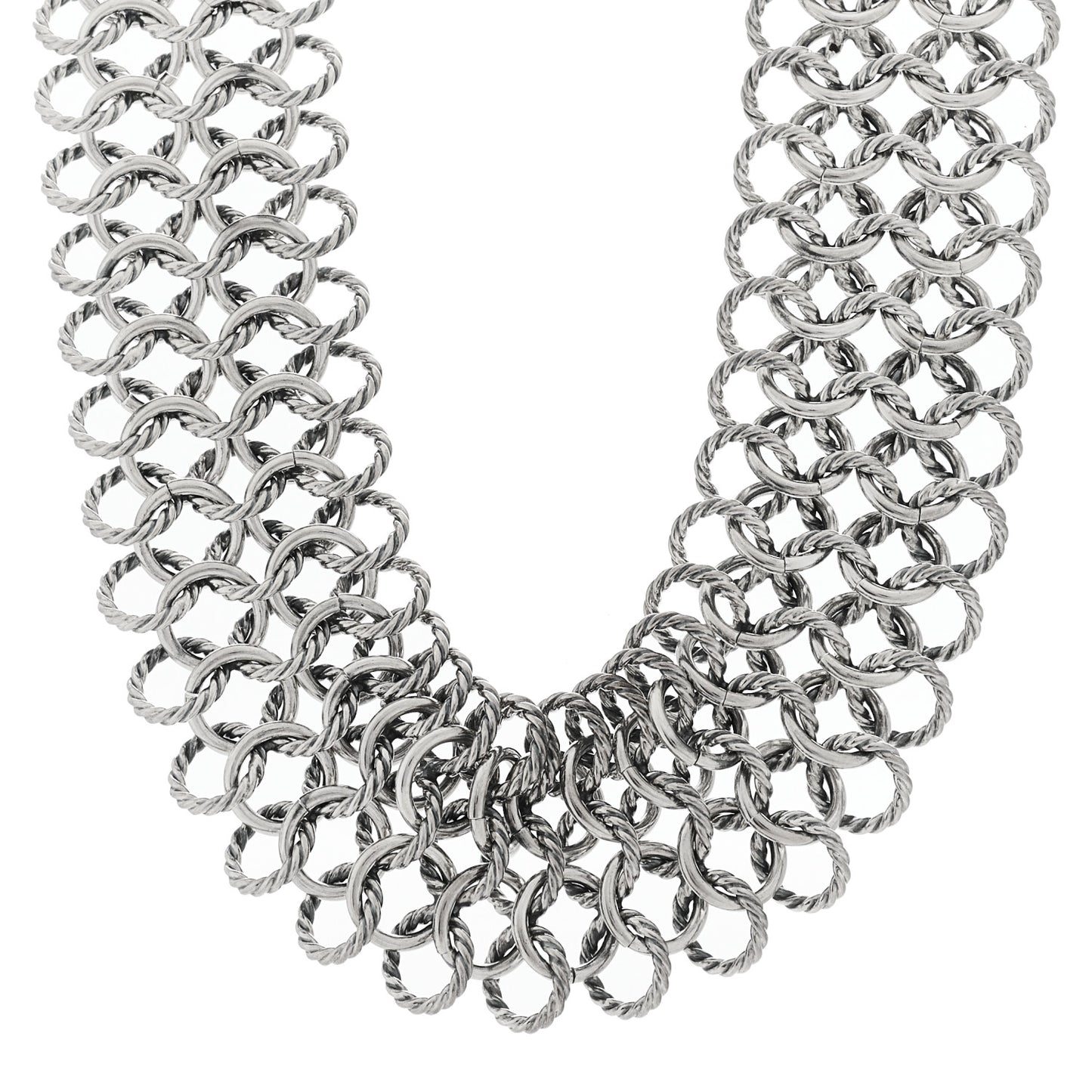Sterling Silver 18K Yellow Gold Atlas Chain Mail Necklace