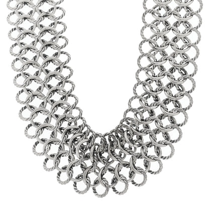 David Yurman Sterling Silver 18K Yellow Gold Atlas Chain Mail Necklace 1 of 6