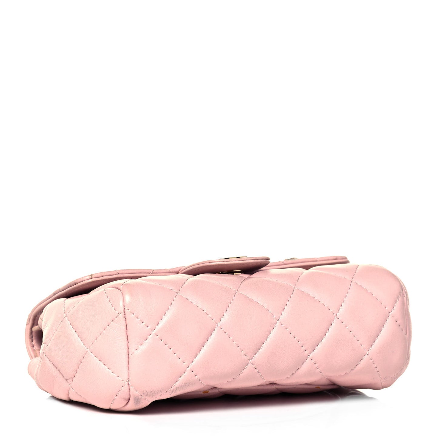 Lambskin Quilted Flap Cosmetic Case Light Pink