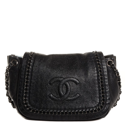 Chanel Metallic Goatskin Luxe Ligne Flap Bag Black 1 of 7